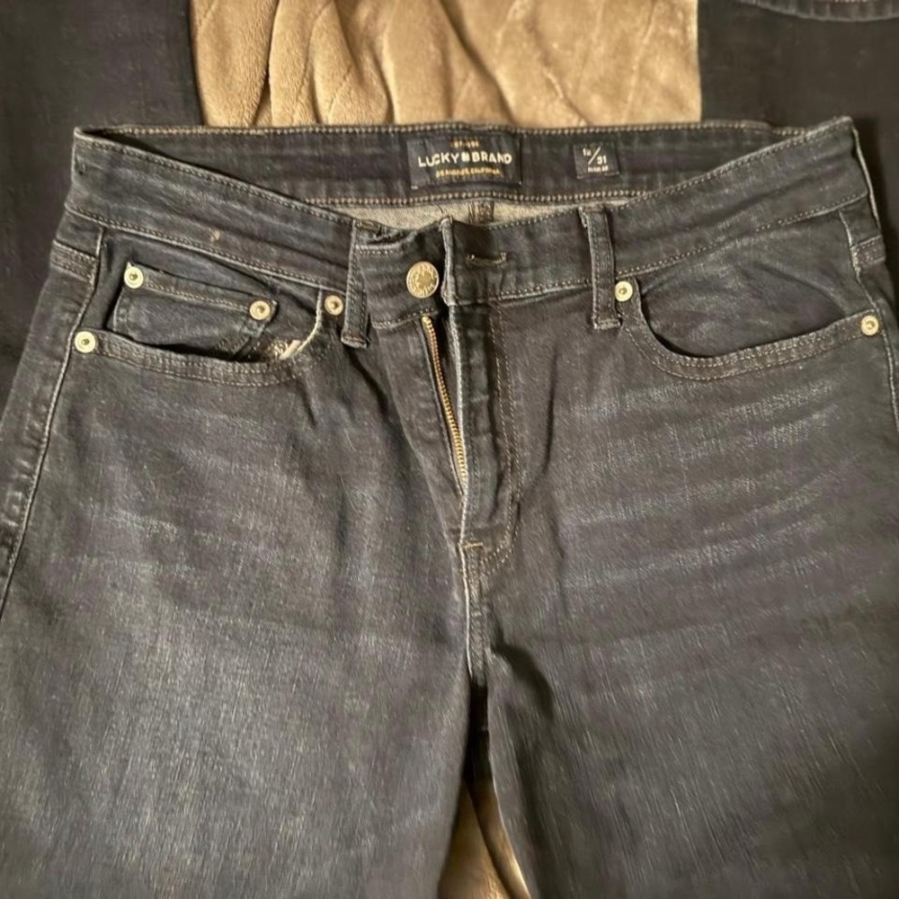 Lucky Brand Womens Dark Wash Denim Jeans Size 12/31 Regular Blue Five Pocket